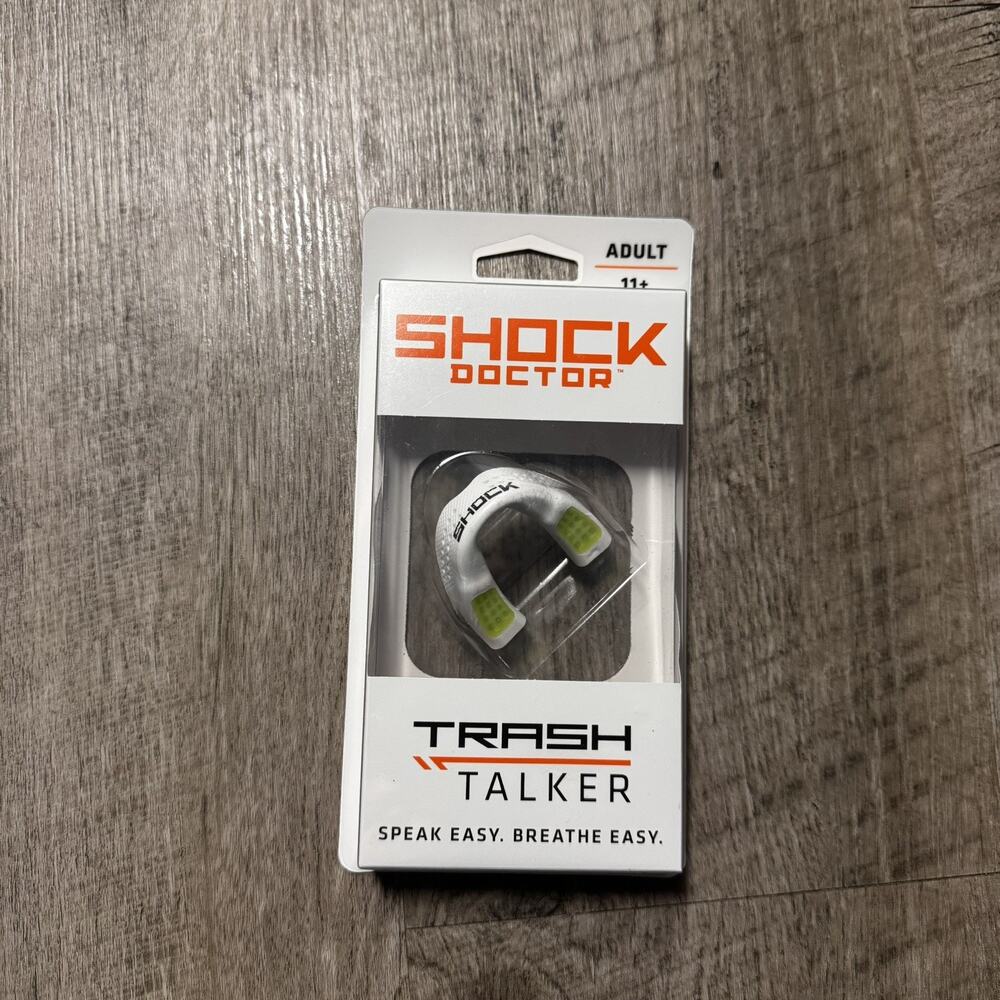 Shock Doctor Trash Talker Adult Mouthguard - White Low Profile Custom Fit